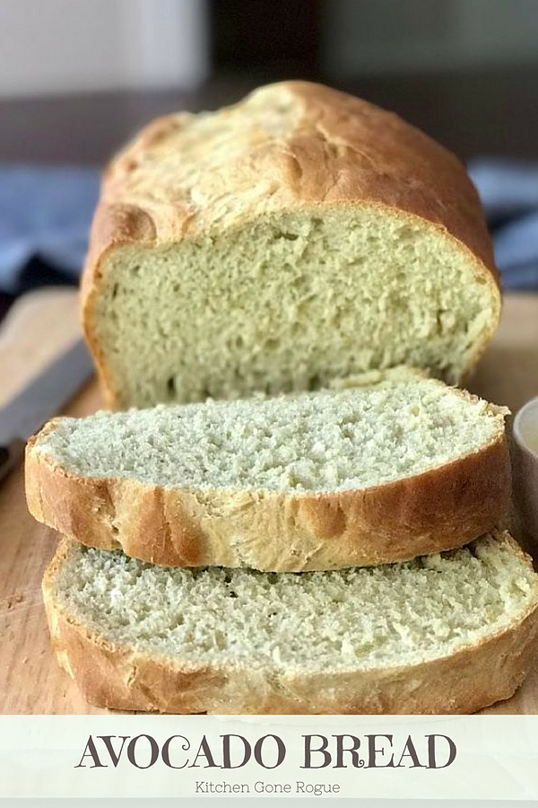Avocado loaf bread for a bread machine from Kitchen Gone Rogue dairy-free easy and delicious