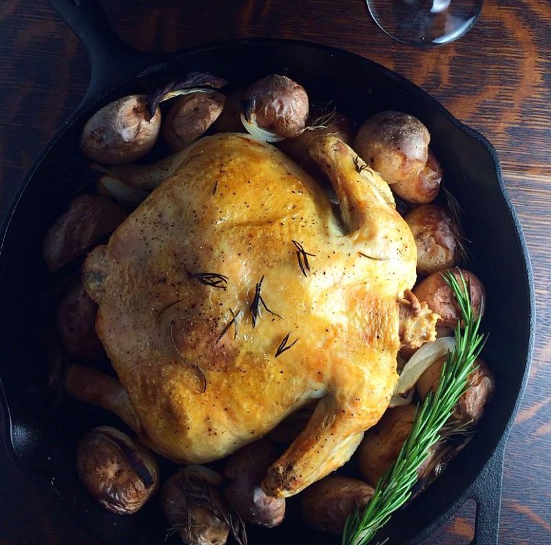 Roasted Chicken and Red Potatoes with Rosemary