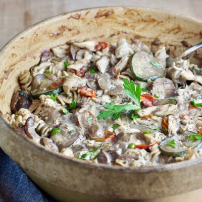 Non-Dairy Creamy Chicken Vegetable Pasta