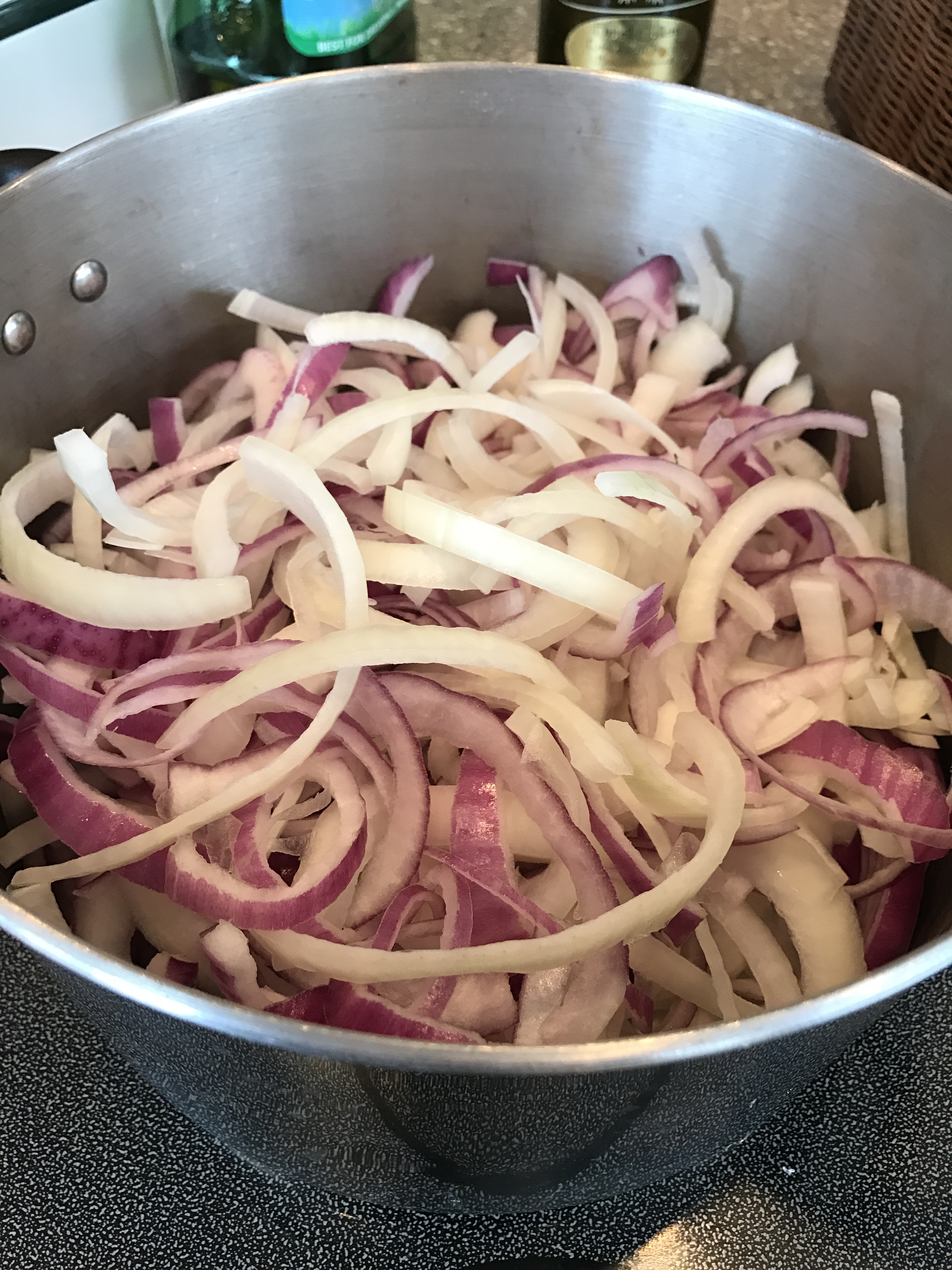 onions in pot before cook french onion soup Kitchen Gone Rogue