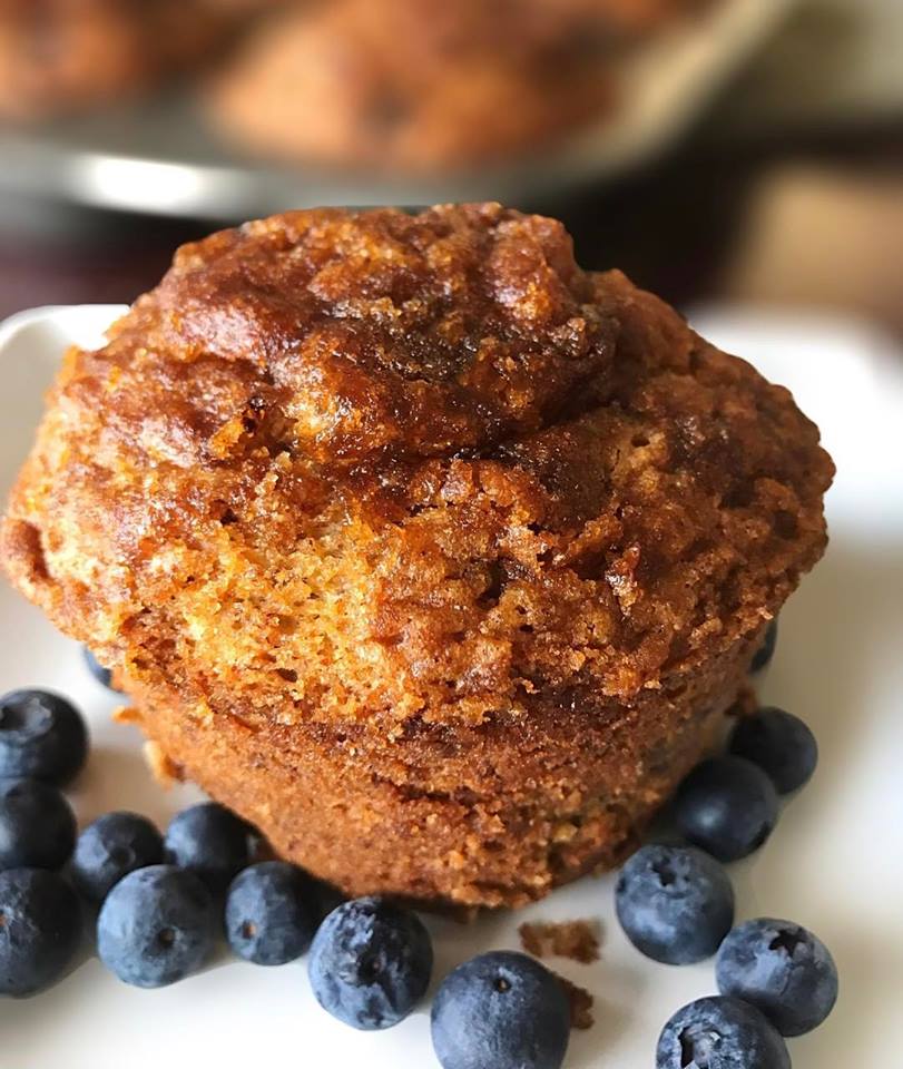 dairy-free banana nut blueberry muffins