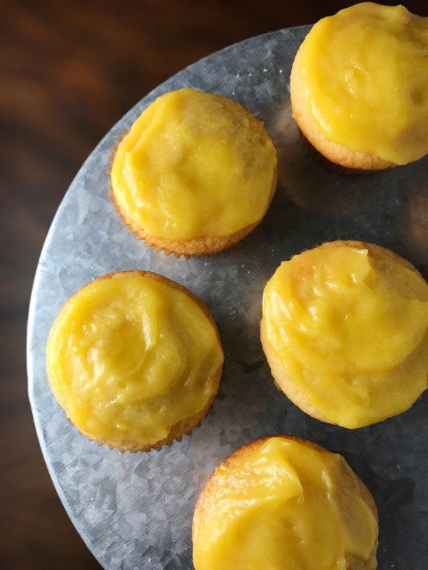 lemon curd filled lemon cupcakes