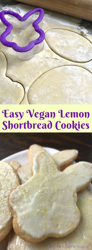 Easy Vegan Lemon Shortbread Sugar Cookies - Kitchen Gone Rogue