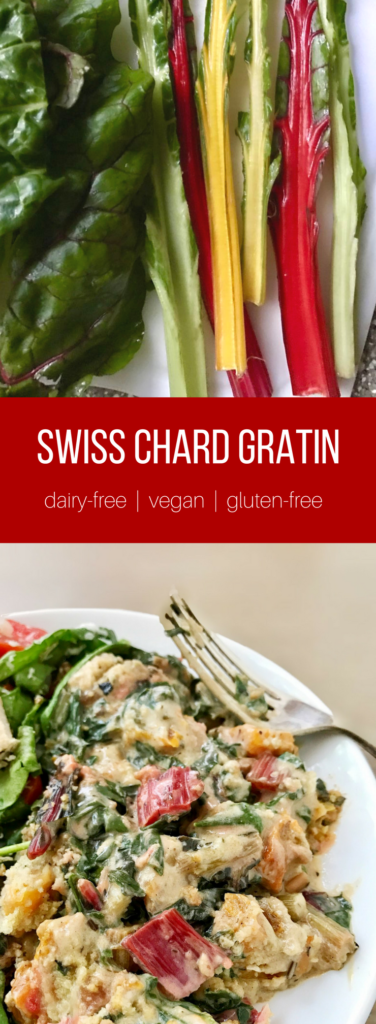 Creamy Dairy-Free Swiss Chard Butternet Squash Gratin