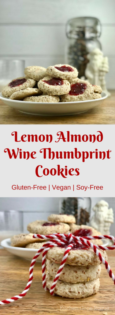 Gluten-Free Vegan Soy-Free Wine Thumbprint Cookies