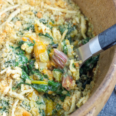 Creamy Dairy-Free Swiss Chard and Butternut Squash Gratin