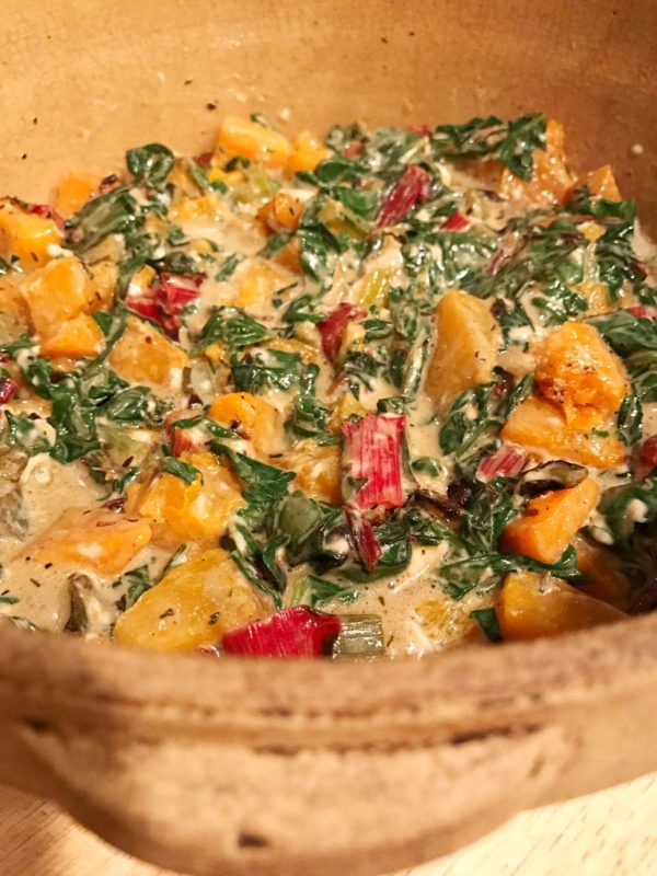 Creamy Dairy-Free Swiss Chard and Butternut Squash Gratin Kitchen Gone Rogue