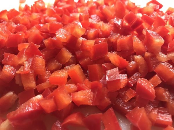 diced red bell pepper