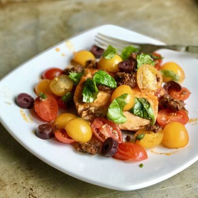 Jamie Oliver-Inspired Tomato Chorizo Salmon