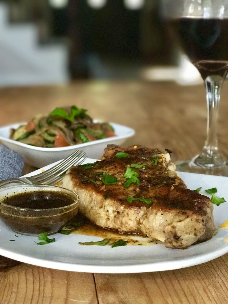 Pan Seared Pork Chops with Mojo Sauce