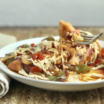 Easy Vegetable Baked BBQ Chicken