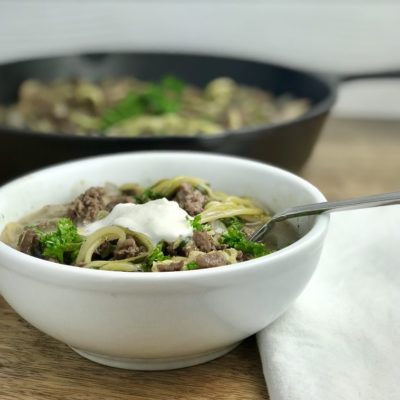 Paleo Gluten-Free Zucchini Noodle Stroganoff