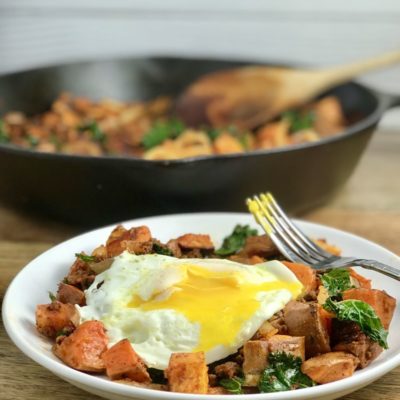 Chorizo Sweet Potato Kale Hash