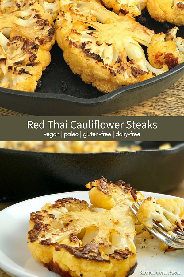 Red Thai Cauliflower Steaks - vegan dairy free gluten free paleo - kitchen gone rogue