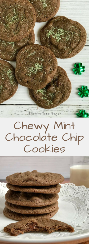 chewy mint chocolate chip cookies