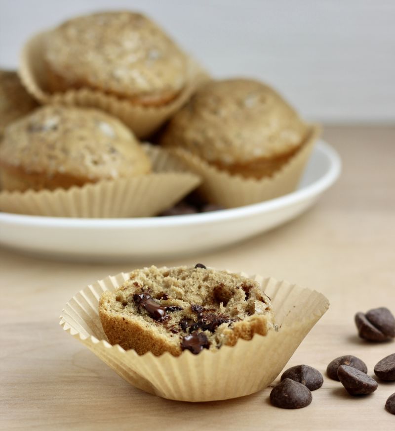 Caffeine-infused chocolate chip mocha muffins with cocoa nibs - kitchen gone rogue