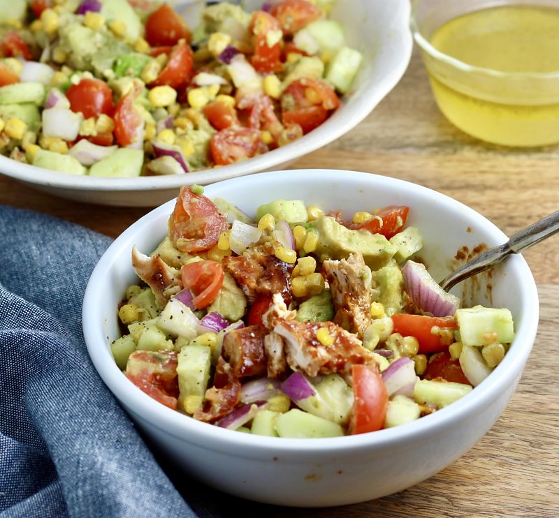 bbq chicken avocado tomato salad