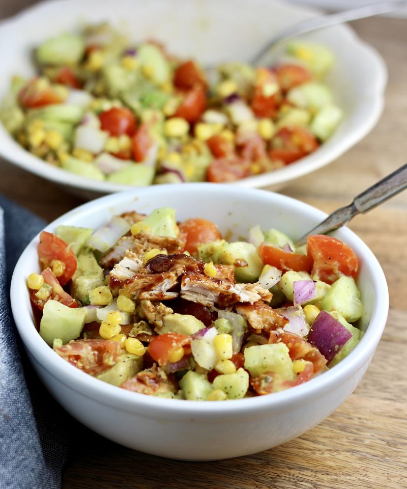 bbq chicken avocado tomato salad