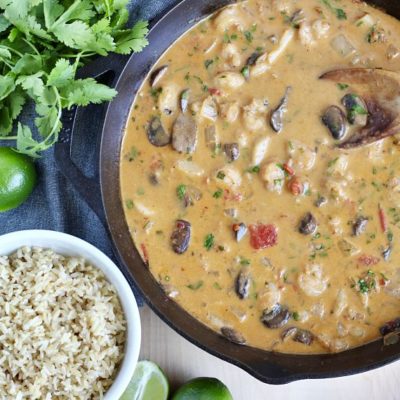 Creamy Red Chili Shrimp Stir Fry