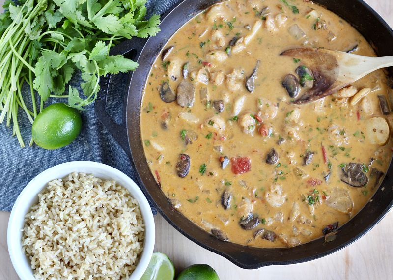 Creamy Red Chili Shrimp Stir Fry