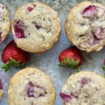 vegan strawberry banana muffins