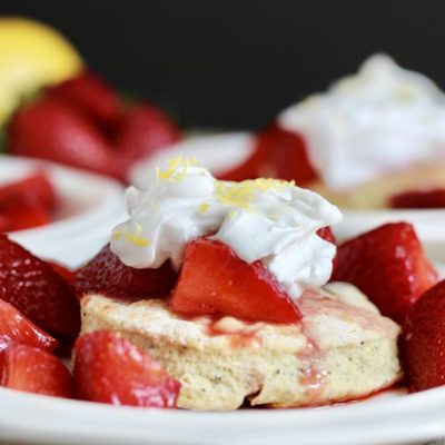 Vegan Strawberry Lemon Poppy Seed Shortcakes