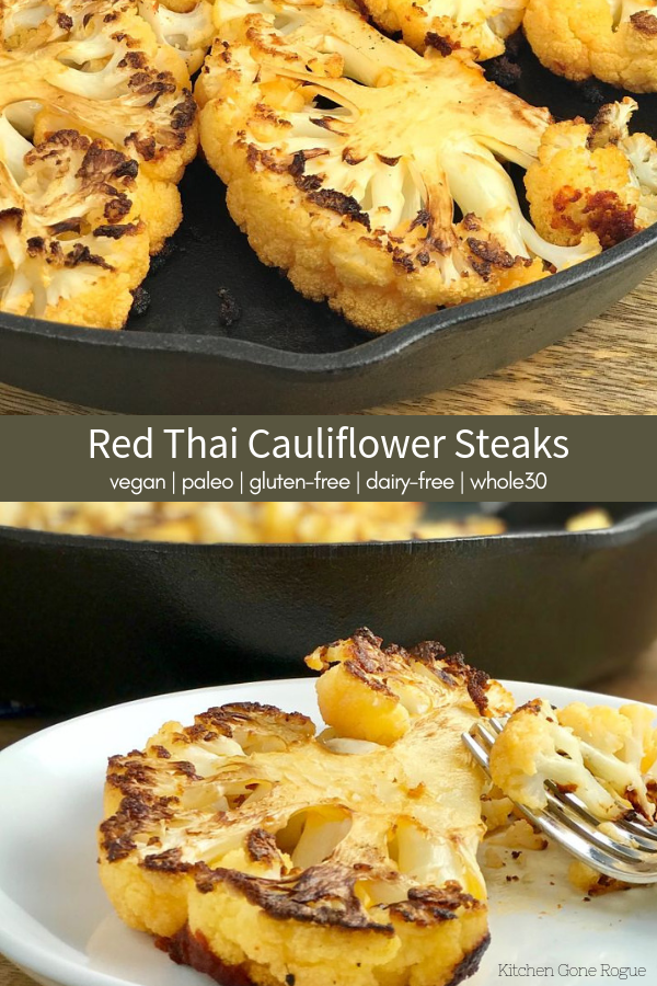 red thai roasted cauliflower steaks