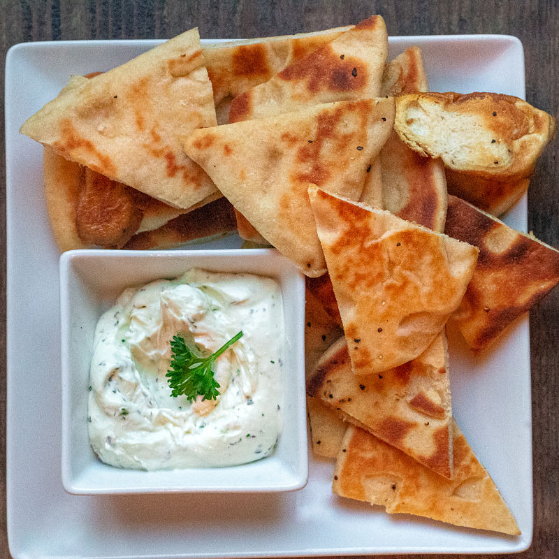 checkered past winery goat cheese spread with pita bread Kitchen Gone Rogue