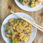 creamy dairy free almond butter chicken and rice