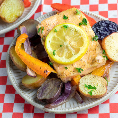 One Pan Roasted Salmon and Vegetables